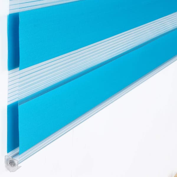 Double roller blind with clamp fix without drilling | Turkos | 60x150 cm