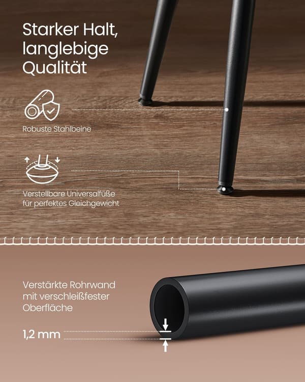 Barstolar set om 2 – stål, PU-läder, 48 cm, karamellbrun