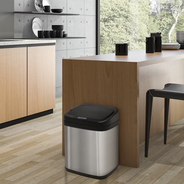 Sensor affaldsbeholder 20L med bevægelsessensor | Farve: Sølv | Mål: 25x33x42,5 cm