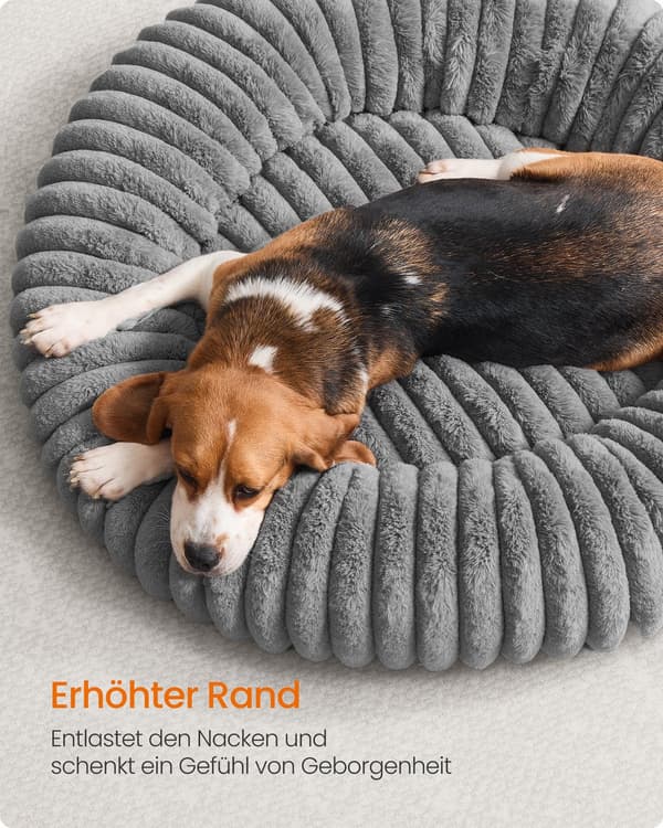 Vaskbar hundeseng 80 cm diameter | Due grå | 80x80x20 cm