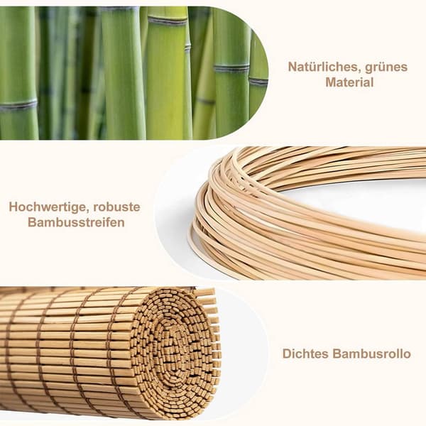 Bambu rullgardin ljusfiltrering med sidokontroll | Brun | 100x220 cm