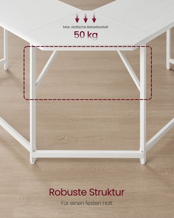 Moderne computerbord - arbejdsbord - spånplade - stålramme - 149 x 149 x 76 cm