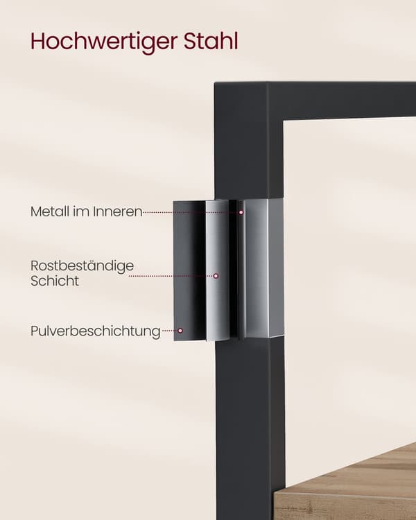 Industriel reol - 14 niveauer - robust - 24 x 158 x 166 cm - brun/sort