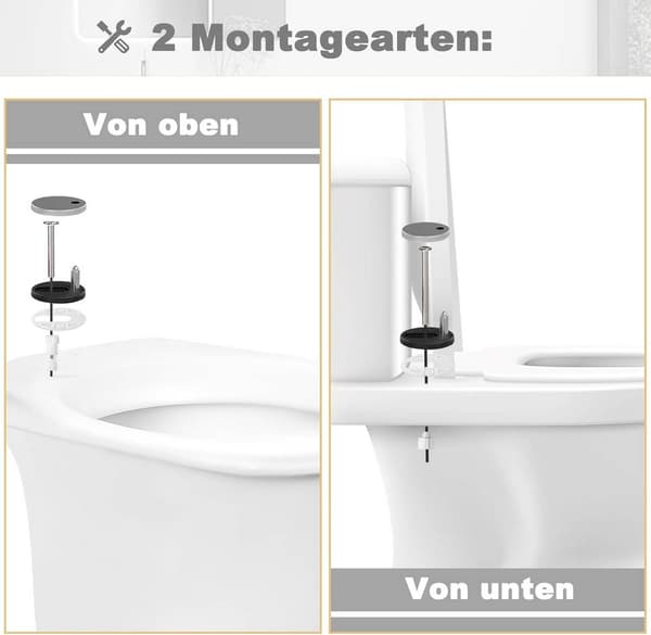 Toiletsæde med soft close og quick release O-form | Hvid marmor mønster