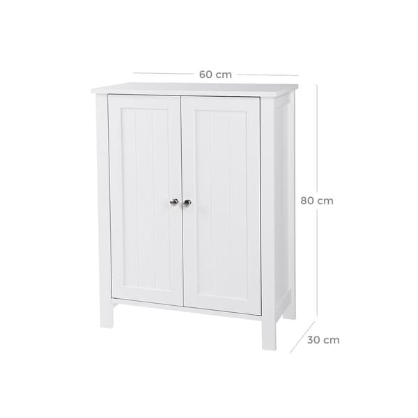Badrumsskåp med dubbeldörr - Vit - 60 x 80 x 30 cm
