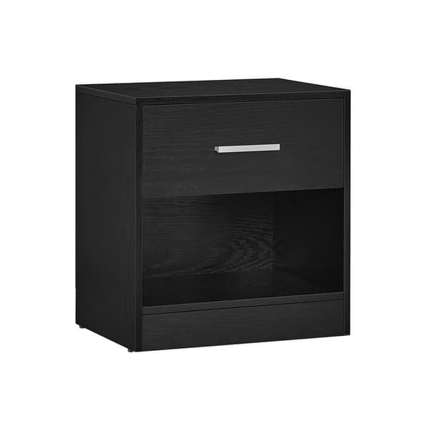 Sort spånplade sidebord med skuffe - 28 x 39 x 41 cm