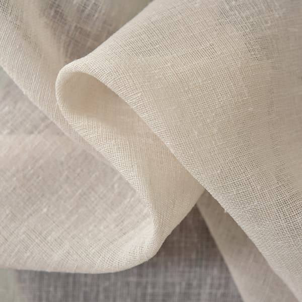 Sheer Loop Gardin i linnelook | Grädde | 140x225 cm