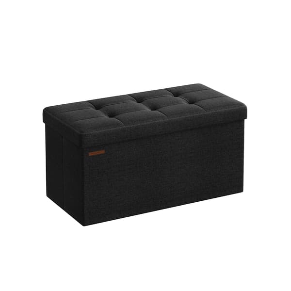 Opbevaringskaffel med siddefunktion - MDF & skum - 38x76x38 cm - sort