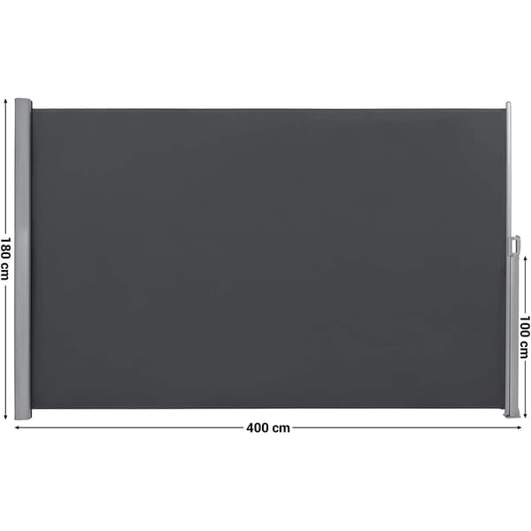 Sidemarkise, privatskærm, udtrækbar, aluminium/polyester, taupe/beige/grå