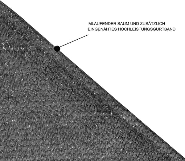 Triangulär solduk HDPE med UV-skydd | Grå | 200x200x200 cm