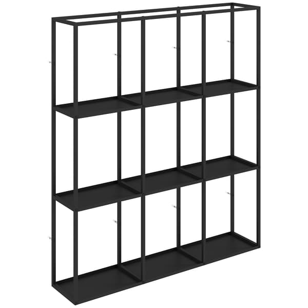 Vægstativ med 9 rum til samleobjekter | Farve: Sort | Mål: 87,5x18x100 cm