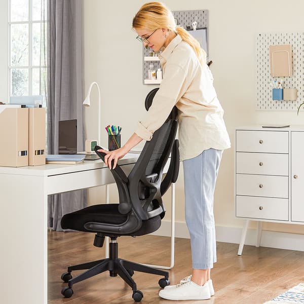 Ergonomisk kontorstol - sort - justerbar sædehøjde - stålstel