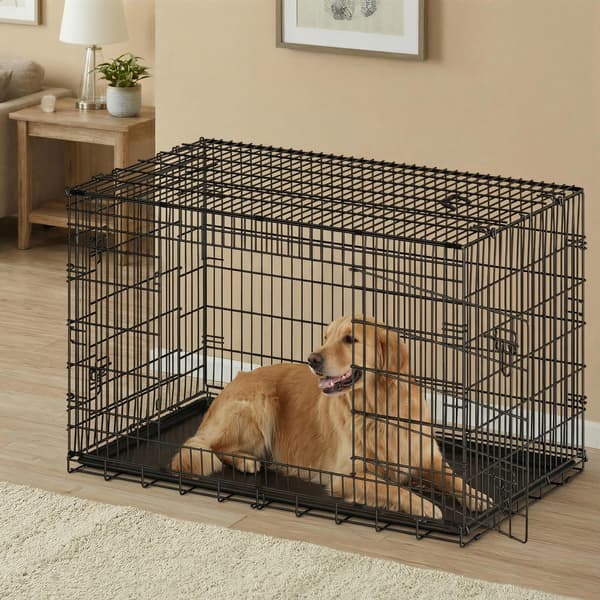 Sammenfoldelig hundekasse med 2 døre | Sort | 79x136x87 cm
