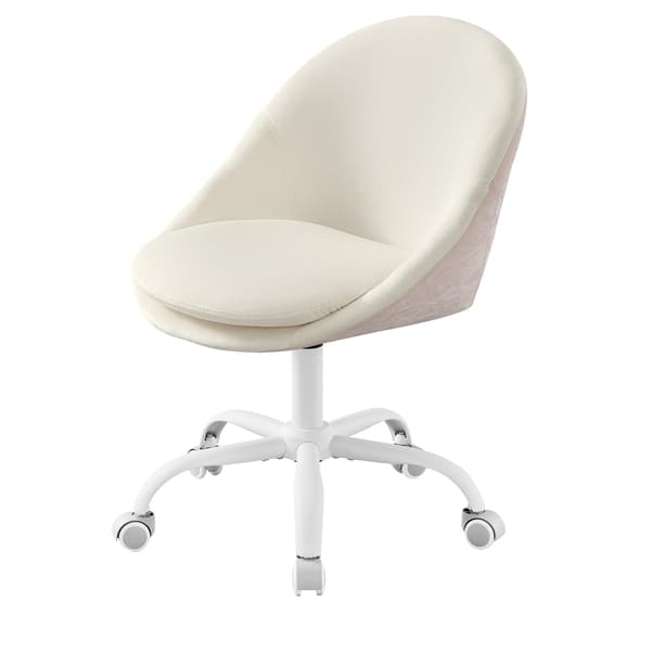 Make-up stol med fløjlsfront og skumpolstring | Hvid | 60x60x80-90 cm