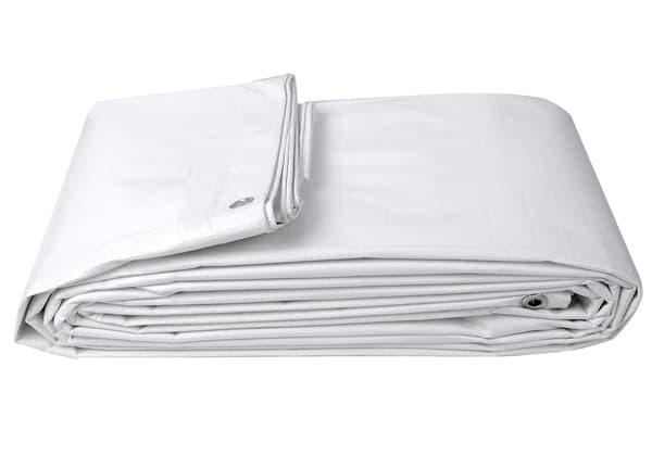 Vedenpitävä pressu silmukoilla 280 g/m² | Valkoinen | 3x6 m