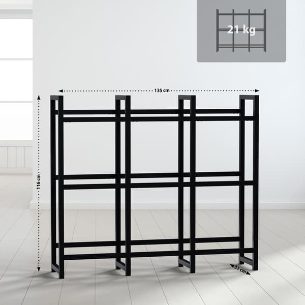 Crate Rack Stack - Metal Drikkekassestabel | Farve: sort | Mål: 135x31x116 cm