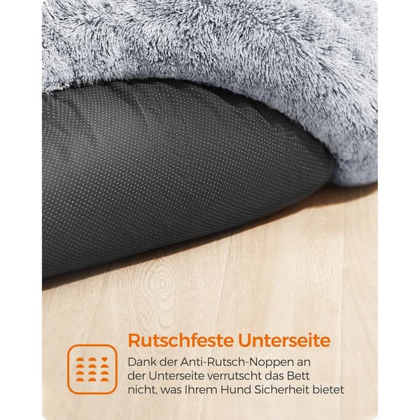 Plüs hundeseng - blød hundepude - grå - 120 x 20 cm