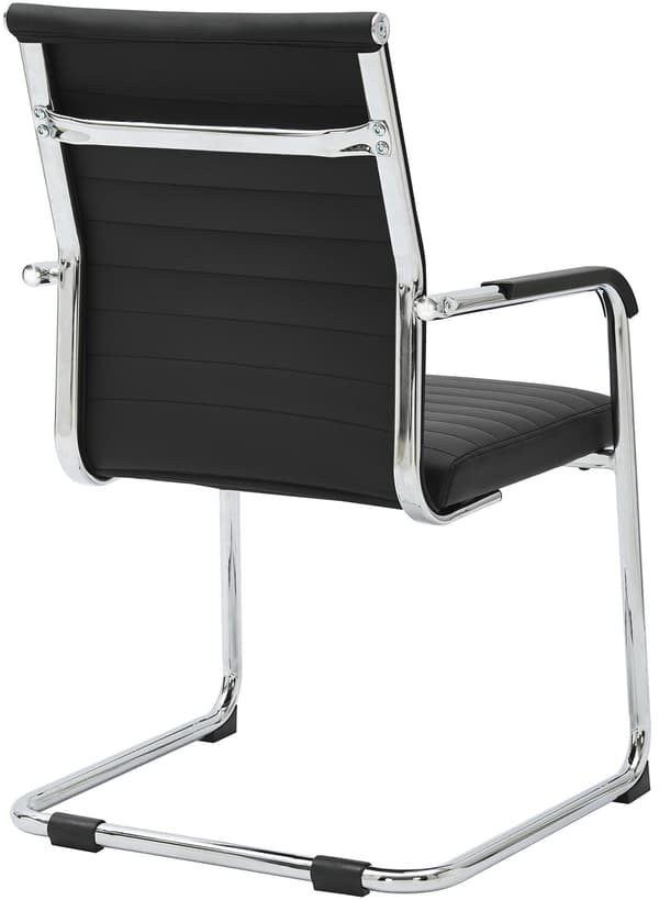 Konferencestol Hakon - Sort PU gæstestol | Farve: sort | Mål: 55x62x90 cm