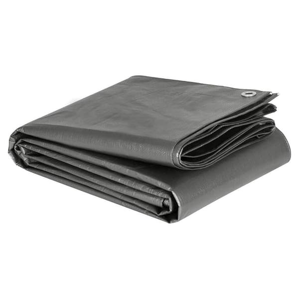 Vedenpitävä pressu 180 g/m² PE, silmät | Harmaa | 400x800 cm