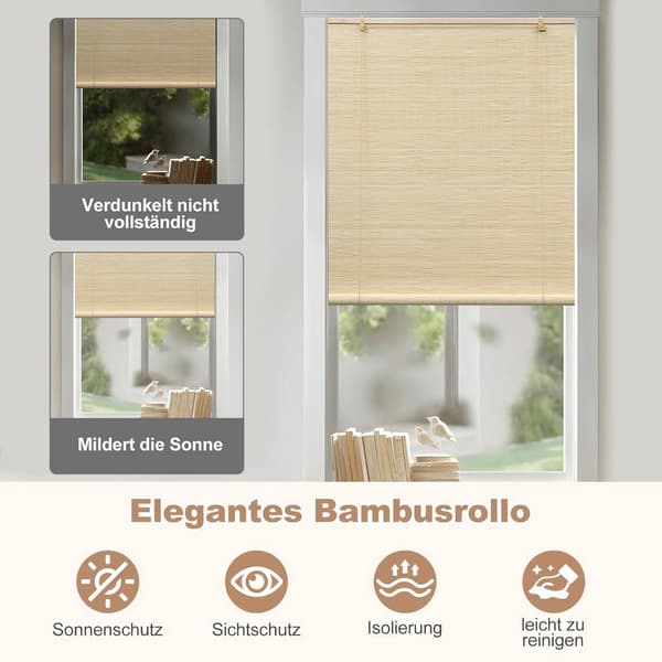 Bambu rullgardin med sidodrag | Naturen | 110x220 cm