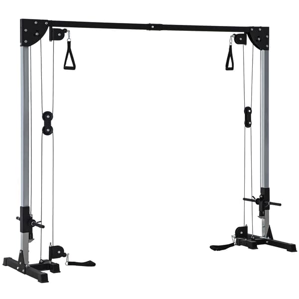 Dobbelt kabel crossover kraftværk | Farve: Sort-sølv | Mål: 85x245x207 cm