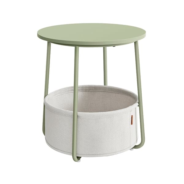 Sidebord 3-delt med stofkurv - spånplade stål polyester - 45 cm