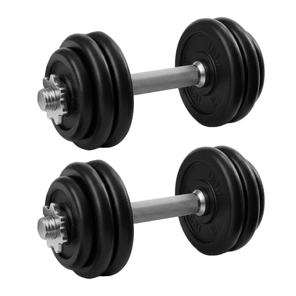 Støbejerns håndvægte 2 x 15 kg | Sort