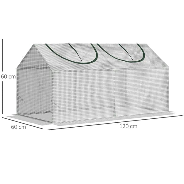 Minidrivhus - Drivhus til planter | Farve: Hvid | Mål: 60x120x60 cm