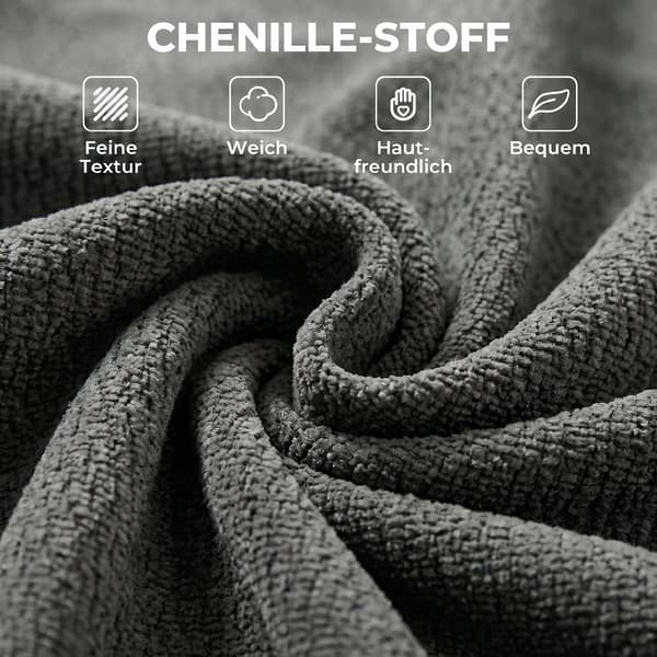 2-in-1-makuutuoli - Chenille-alaistuin | Väri: Harmaa | Mitat: 97x97x70 cm
