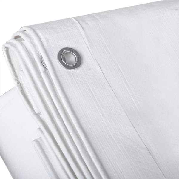 Vedenpitävä pressu silmukoilla 280 g/m² | Valkoinen | 3x6 m