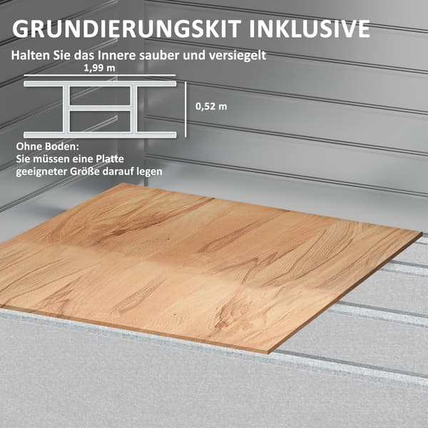 Haveskur til værktøj | Farve: Grå | Mål: 131x213x192 cm