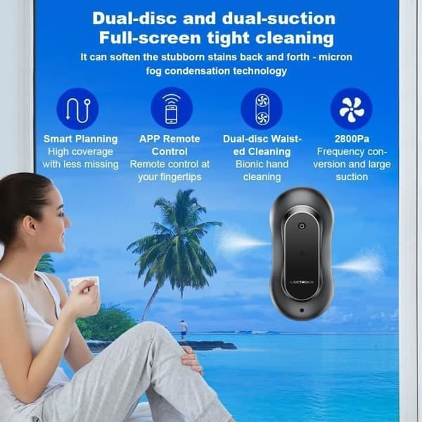 LIECTROUX YW810 Robot vinduesvasker App-styring Dobbelt spray