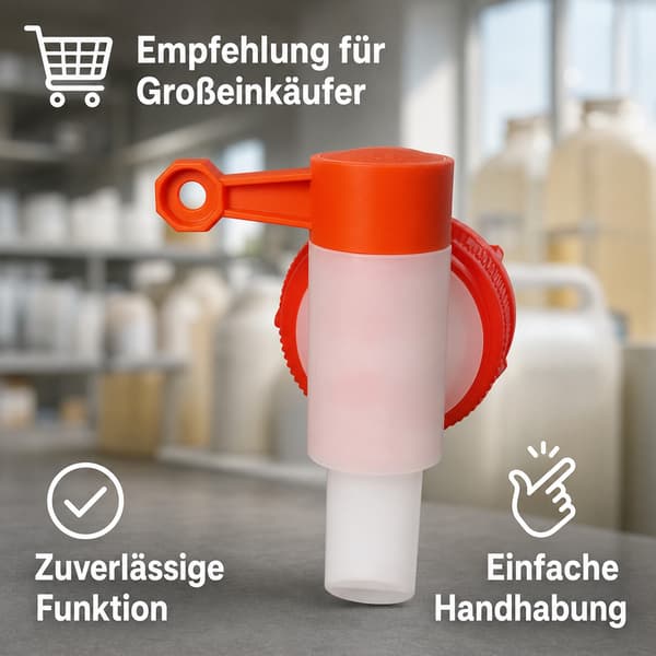 Udløbshane til dunk 5–10 liter – robust plast, nem montering, spildfri tapning
