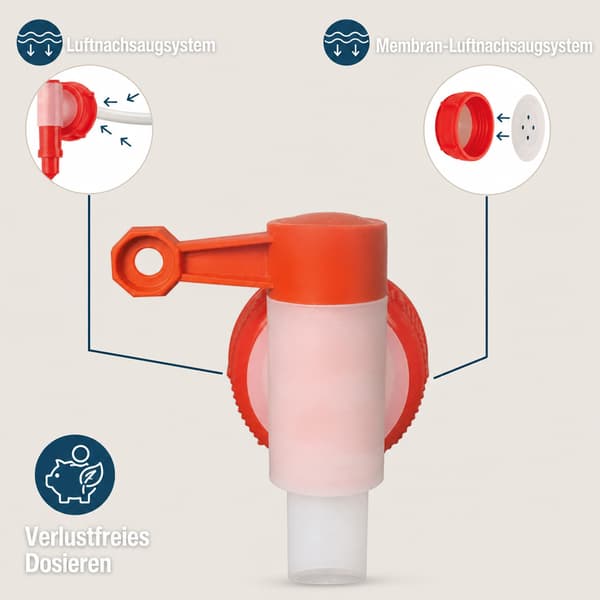 Udløbshane til dunk 5–10 liter – robust plast, nem montering, spildfri tapning
