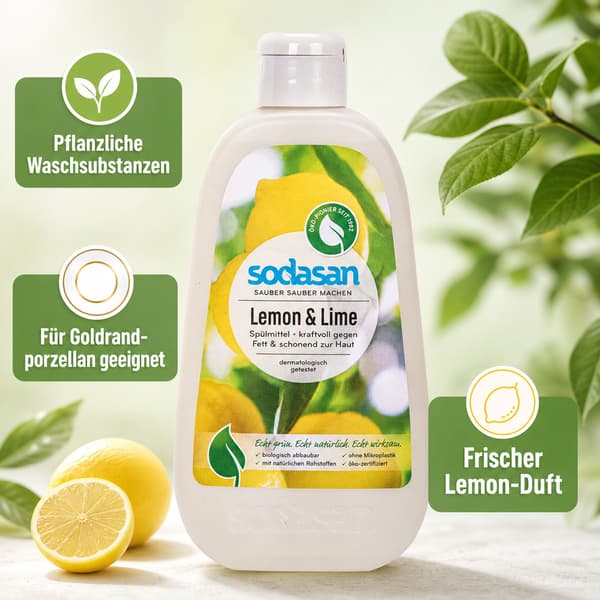 SODASAN Diskmedel Citron & Lime 500 ml Ekologiskt