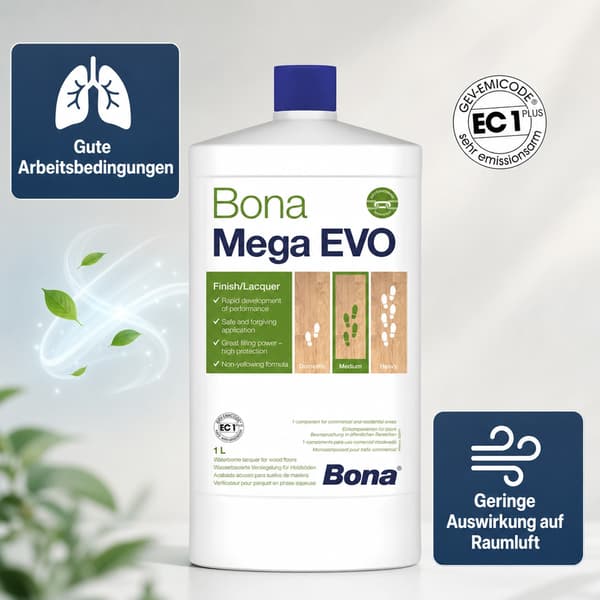 Bona Mega EVO extra matt 1 liter trägolvslack