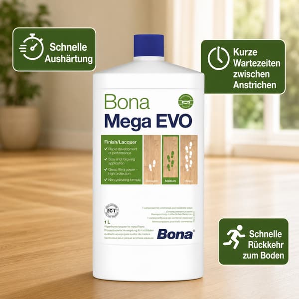 Bona Mega EVO extra matt 1 liter trägolvslack