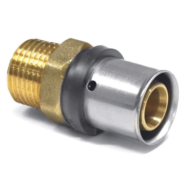 Presskobling 20 x 2 - 1/2" udv. gevind til multilagrør og kobber DVGW