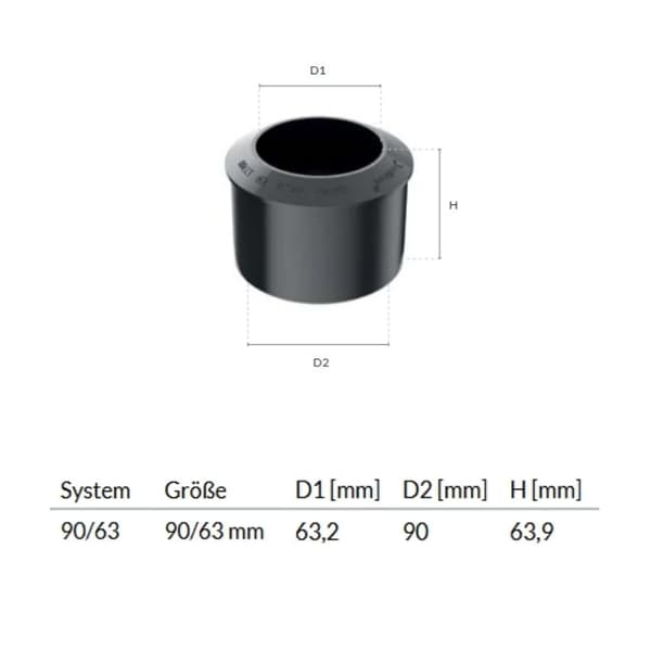 reduktion brun 90/63 mm til Bryza rendesystem