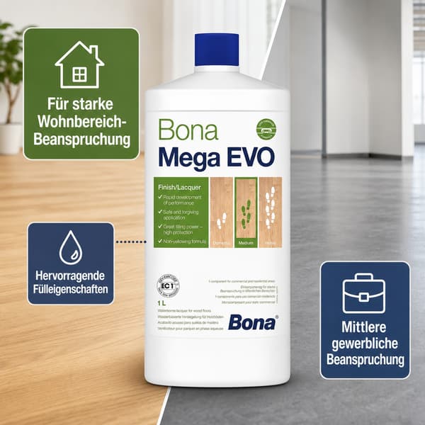 Bona Mega EVO extra matt 1 liter trägolvslack