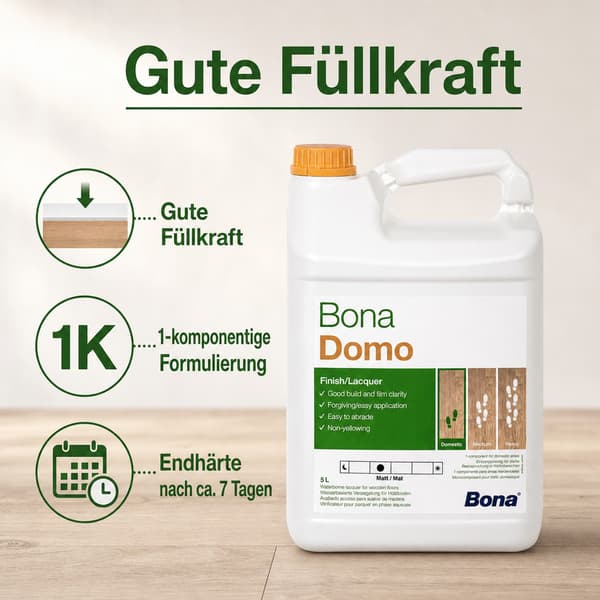 Water-Based Matte 1K Floor Varnish 5L – Durable Indoor Lacquer, Easy Application
