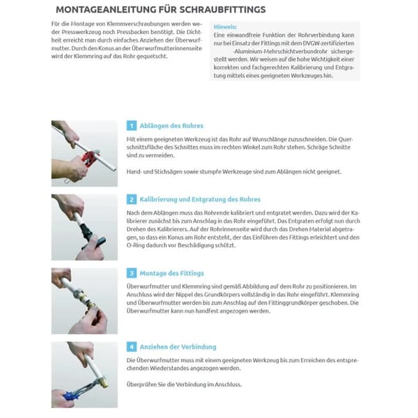 Kompressionskoppling polypropylen 26 x 3 mm för dricksvatteninstallationer