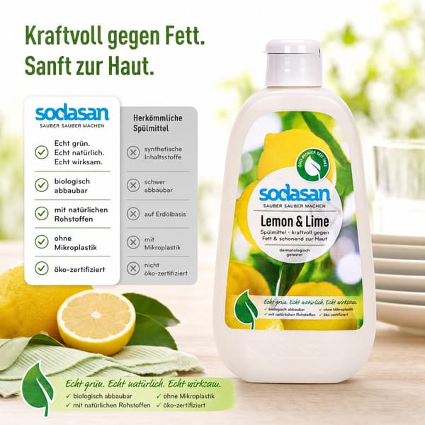 SODASAN Diskmedel Citron & Lime 500 ml Ekologiskt
