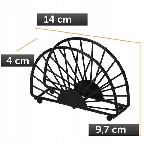 Servietholder/Servietstander - Bordmodel - Elegant design - Sort