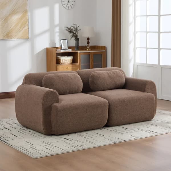 Modern 2-sits modulsoffa - Chenilleklädsel - Kompressionsdesign - 30D elastiskt skum - Flyttbar konstruktion - Halkfri design - Camel