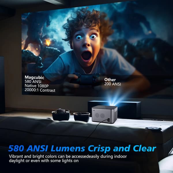 HY350 Projektor - Full HD 1080p - 580 ANSI - Autofokus - Android 11 - Bluetooth - LED