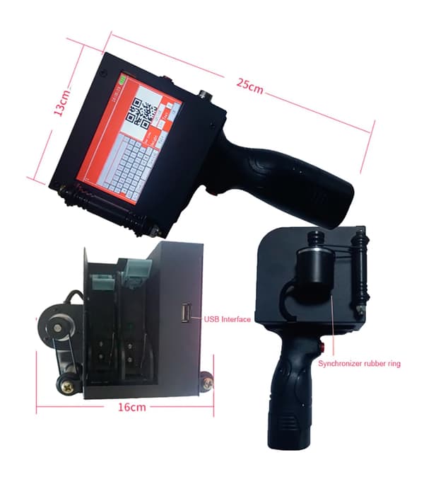 Håndholdt inkjetprinter - Model 620-2C - Mærkningsmaskine 50,8 mm - Holdbarhed & batchnumre - QR- og stregkoder - Med 2 blækpatroner - EU
