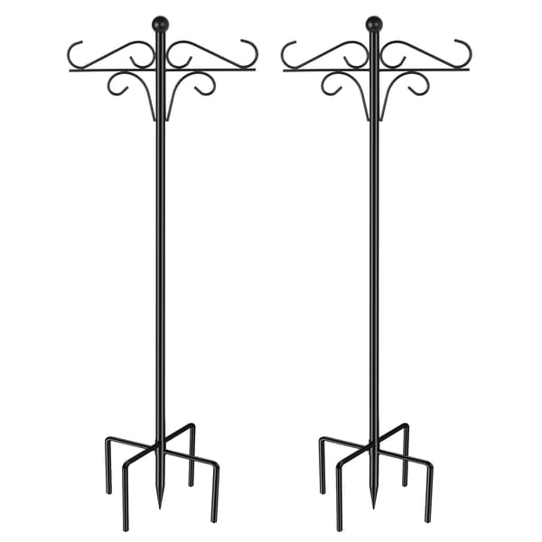 Fuglefoderstang - Hornformet Hyrdekrog - 2 stk. - 2,4 m - Metal - Til Fuglefoderautomater, Lanterner og Planter