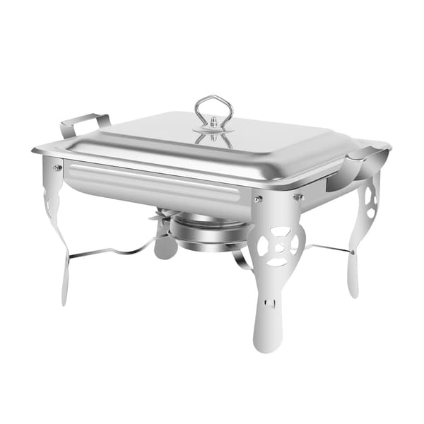Chafing Dish - Buffévärmare - Rektangulär - 6 L - Rostfritt stål - Med lock - Silver