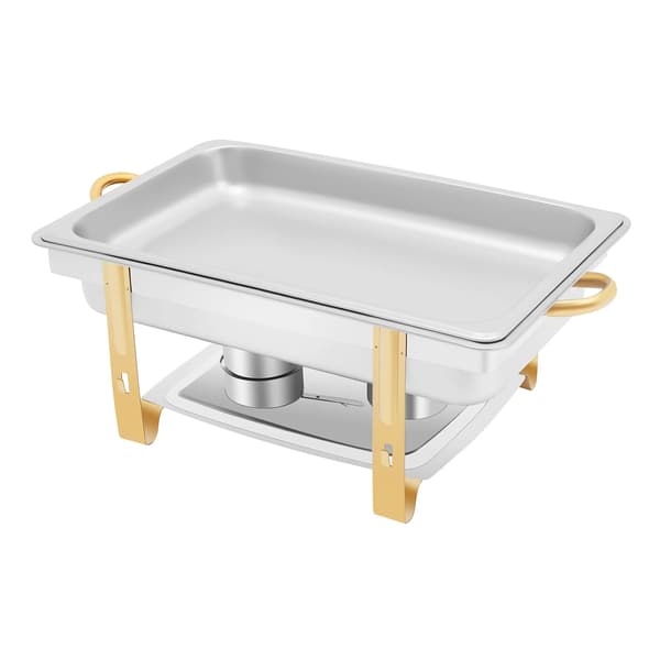 Buffetvarmer - Chafing Dish - Rustfrit stål - Med brænderholdere - Til buffet & catering - Sølv
